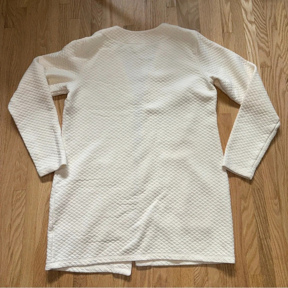 L.L. Bean Quilted Cream Color Loose Fit Baggy Open Cardigan / Jacket / Shacket - Picture 5 of 5
